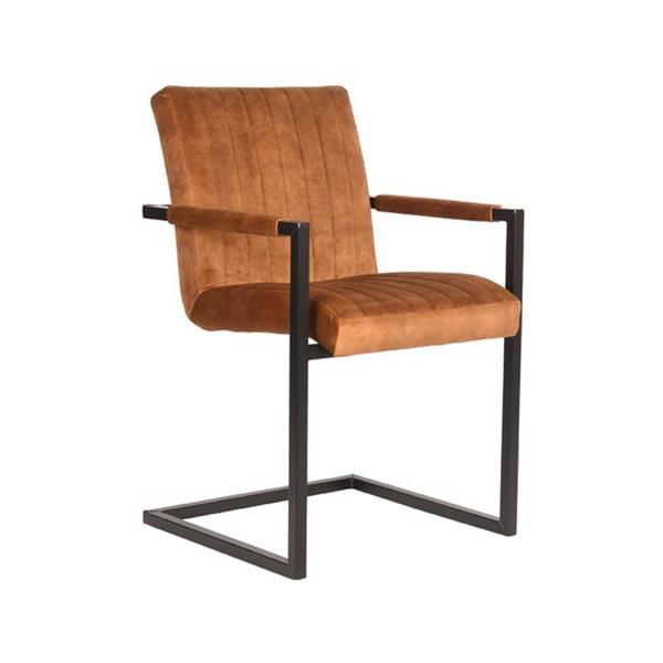 Grote foto eetkamerstoel milo 55x55x85 cm oker velours huis en inrichting stoelen