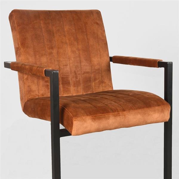 Grote foto eetkamerstoel milo 55x55x85 cm oker velours huis en inrichting stoelen