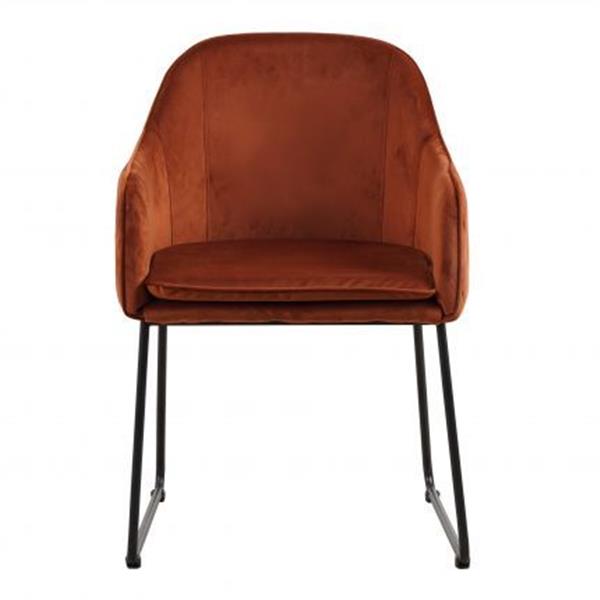 Grote foto eetkamerstoel benthe rust copper velvet 48x57x82 cm huis en inrichting stoelen