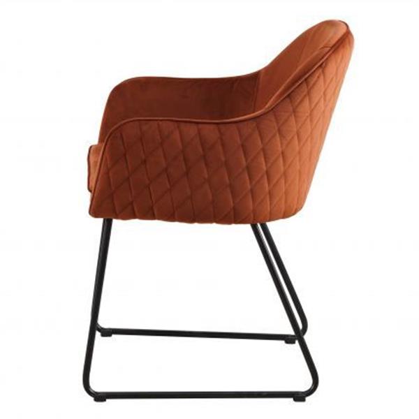 Grote foto eetkamerstoel benthe rust copper velvet 48x57x82 cm huis en inrichting stoelen