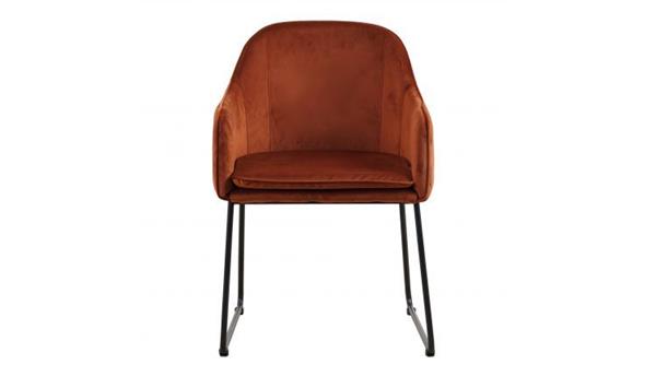 Grote foto eetkamerstoel benthe rust copper velvet 48x57x82 cm huis en inrichting stoelen