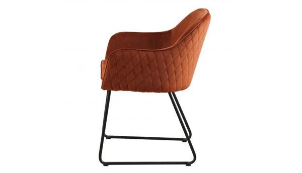 Grote foto eetkamerstoel benthe rust copper velvet 48x57x82 cm huis en inrichting stoelen