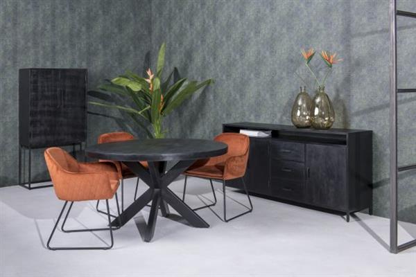 Grote foto eetkamerstoel benthe rust copper velvet 48x57x82 cm huis en inrichting stoelen