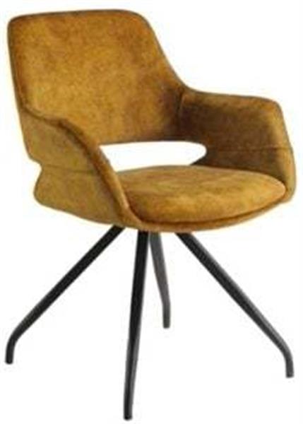 Grote foto eetkamerstoel capp oker velvet huis en inrichting stoelen