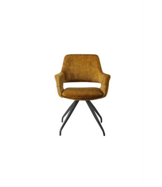 Grote foto eetkamerstoel capp oker velvet huis en inrichting stoelen
