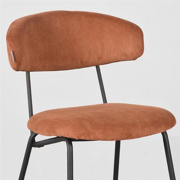Grote foto eetkamerstoel zack rust ribcord zwart metaal huis en inrichting stoelen