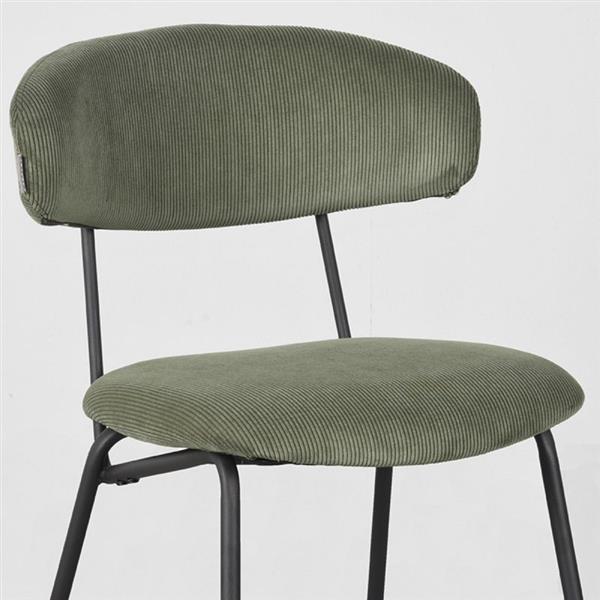 Grote foto eetkamerstoel zack forest ribcord zwart metaal huis en inrichting stoelen