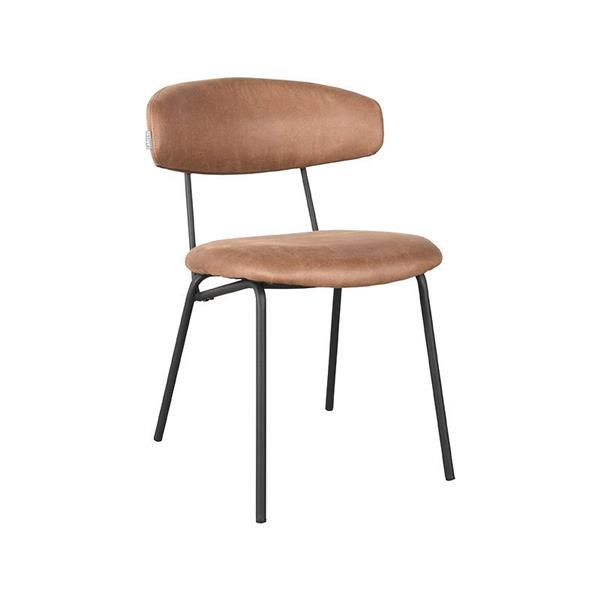 Grote foto eetkamerstoel zack cognac micro suede zwart metaal huis en inrichting stoelen