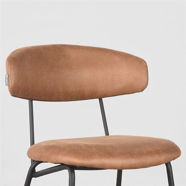 Grote foto eetkamerstoel zack cognac micro suede zwart metaal huis en inrichting stoelen