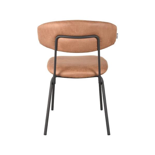 Grote foto eetkamerstoel zack cognac micro suede zwart metaal huis en inrichting stoelen