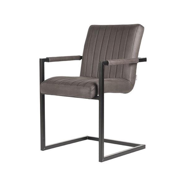 Grote foto eetkamerstoel milo 55x55x85 cm antraciet microvezel huis en inrichting stoelen