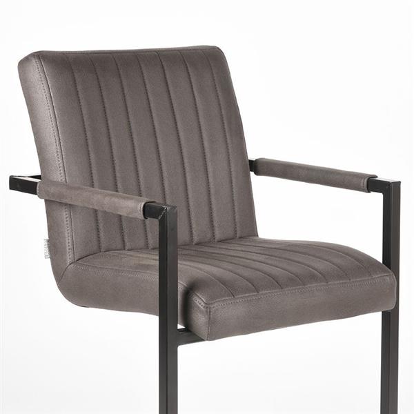 Grote foto eetkamerstoel milo 55x55x85 cm antraciet microvezel huis en inrichting stoelen