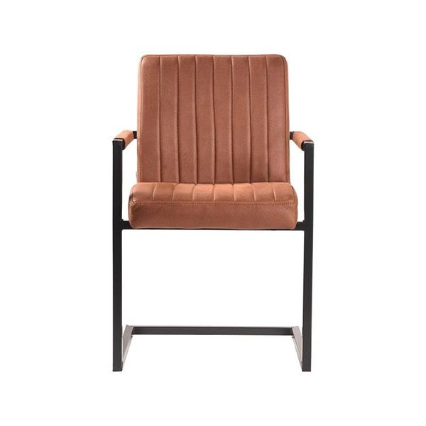 Grote foto eetkamerstoel milo 55x55x85 cm cognac microvezel huis en inrichting stoelen