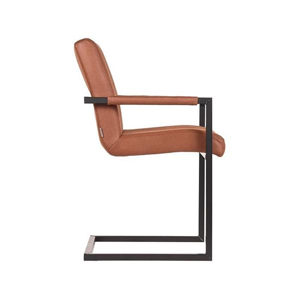 Grote foto eetkamerstoel milo 55x55x85 cm cognac microvezel huis en inrichting stoelen