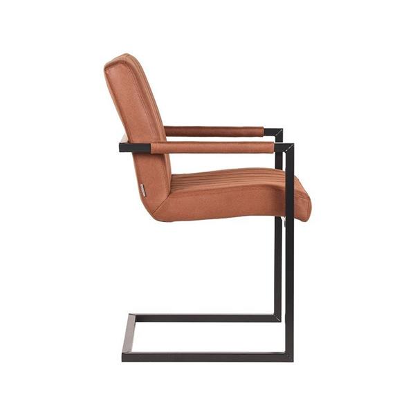 Grote foto eetkamerstoel milo 55x55x85 cm cognac microvezel huis en inrichting stoelen