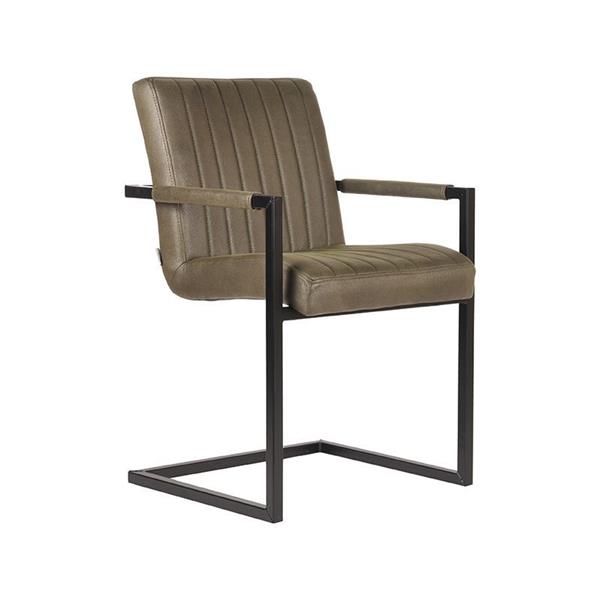 Grote foto eetkamerstoel milo 55x55x85 cm army microvezel huis en inrichting stoelen