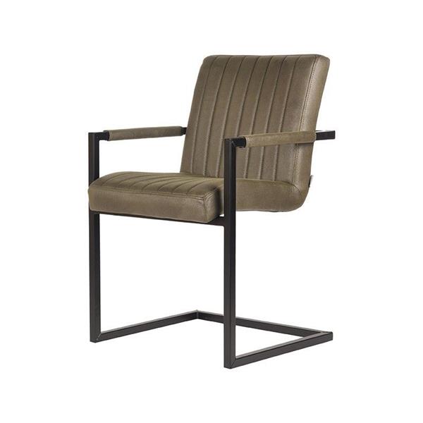 Grote foto eetkamerstoel milo 55x55x85 cm army microvezel huis en inrichting stoelen