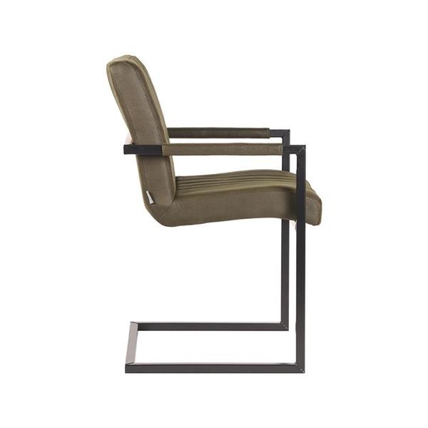 Grote foto eetkamerstoel milo 55x55x85 cm army microvezel huis en inrichting stoelen