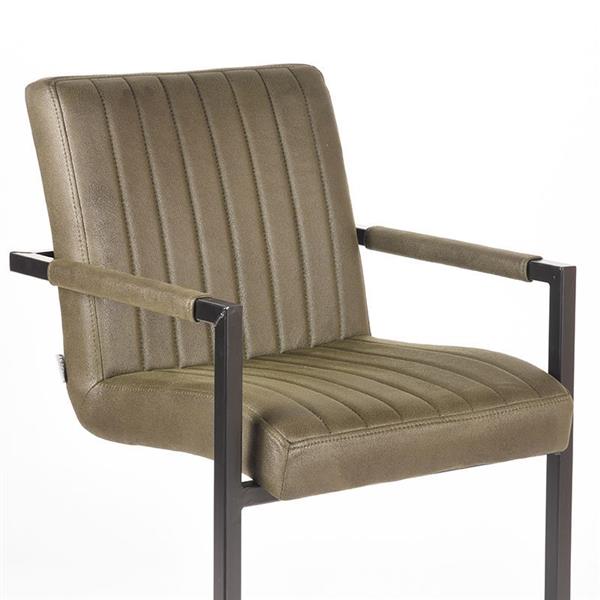 Grote foto eetkamerstoel milo 55x55x85 cm army microvezel huis en inrichting stoelen