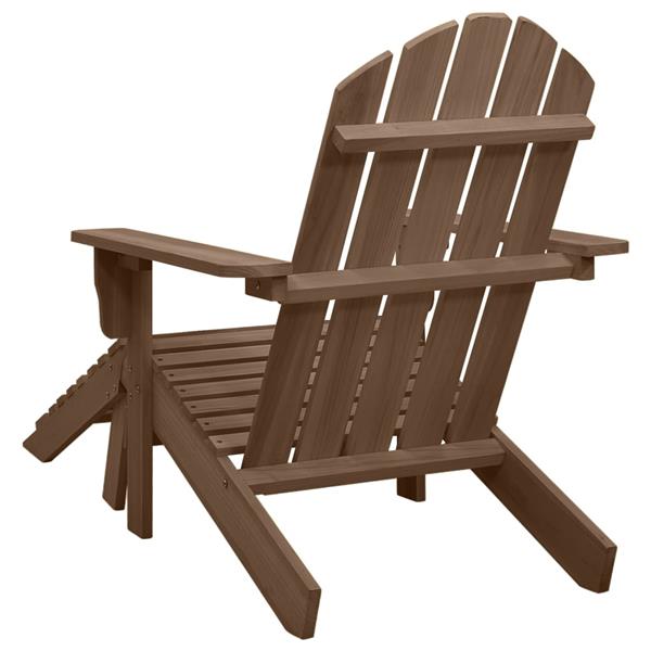 Grote foto vidaxl tuinstoel met voetenbank hout bruin tuin en terras tuinmeubelen
