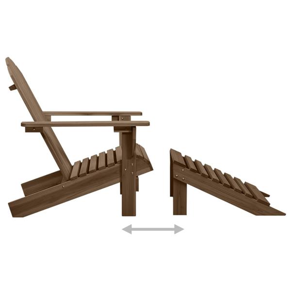 Grote foto vidaxl tuinstoel met voetenbank hout bruin tuin en terras tuinmeubelen