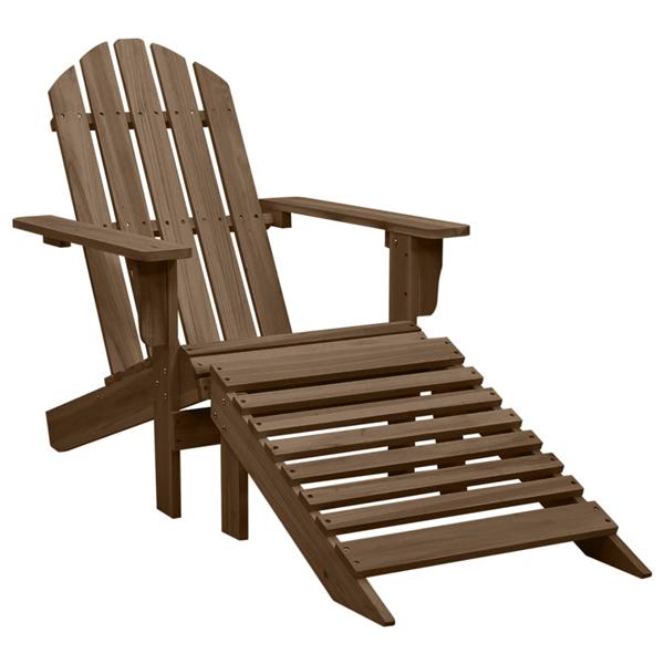 Grote foto vidaxl tuinstoel met voetenbank hout bruin tuin en terras tuinmeubelen