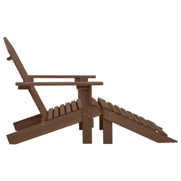 Grote foto vidaxl tuinstoel met voetenbank hout bruin tuin en terras tuinmeubelen