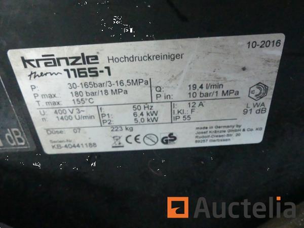 Grote foto warm water hogedrukreiniger kranzle 1165 1 doe het zelf en verbouw onderdelen en accessoires