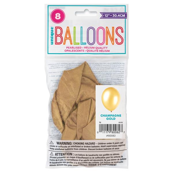 Grote foto 12 premium pearlized balloons 8ct gold champagne verzamelen overige verzamelingen