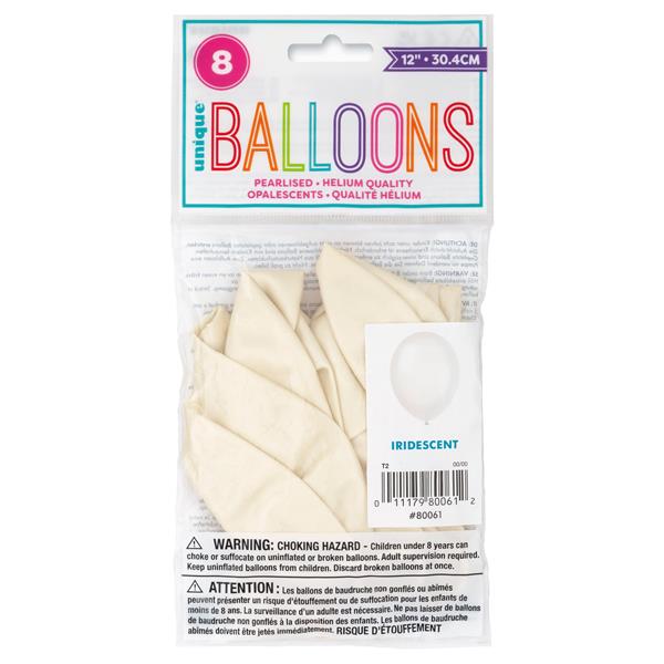 Grote foto 12 premium pearlized balloons 8ct iridescent white verzamelen overige verzamelingen