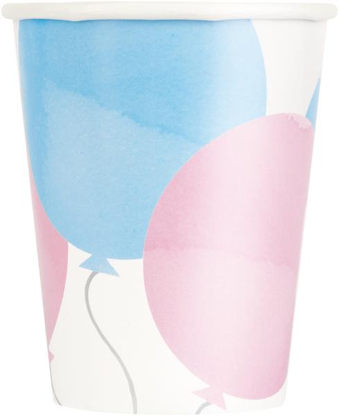 Grote foto gender reveal party 9oz paper cups 8ct verzamelen overige verzamelingen