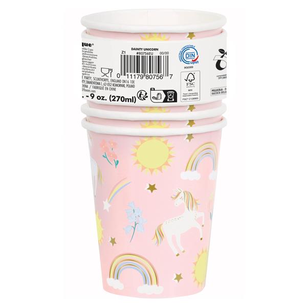 Grote foto dainty unicorn 9oz paper cups 8ct verzamelen overige verzamelingen