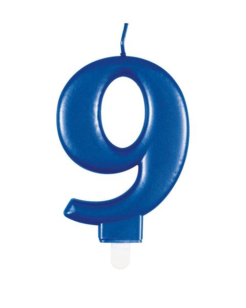 Grote foto metallic blue number 9 birthday candle verzamelen overige verzamelingen