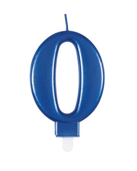 Grote foto metallic blue number 0 birthday candle verzamelen overige verzamelingen