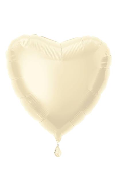 Grote foto solid heart foil balloon 18 packaged ivory verzamelen overige verzamelingen