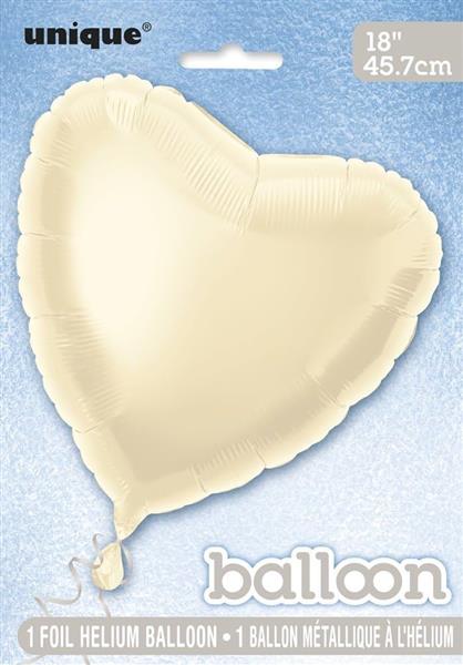 Grote foto solid heart foil balloon 18 packaged ivory verzamelen overige verzamelingen