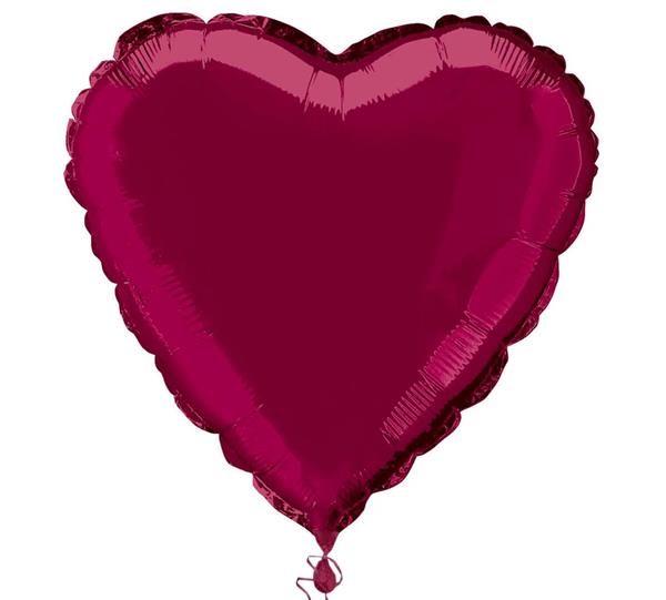 Grote foto solid heart foil balloon 18 packaged burgundy verzamelen overige verzamelingen