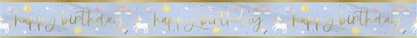 Grote foto dainty unicorn happy birthday foil banner 9 ft long fold verzamelen overige verzamelingen