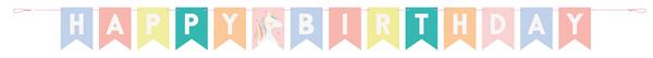 Grote foto dainty unicorn happy birthday pennant banner 7 ft verzamelen overige verzamelingen