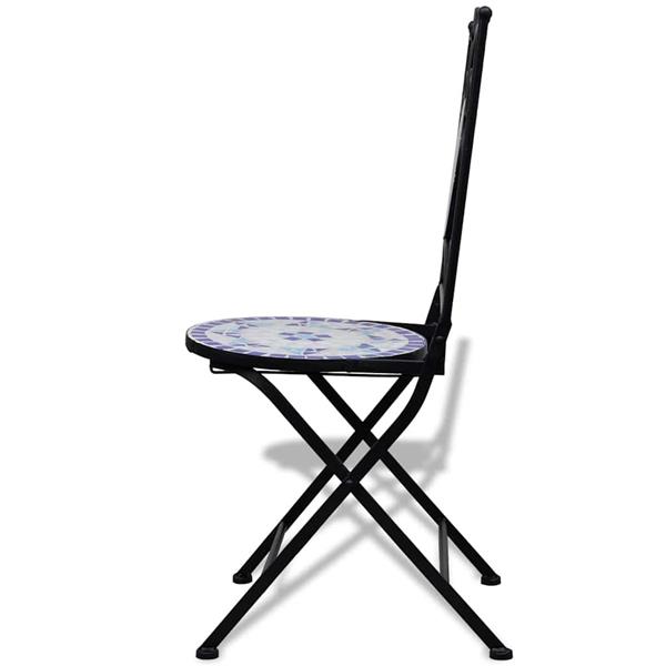 Grote foto vidaxl bistrostoelen inklapbaar 2 st keramiek blauw en wit tuin en terras tuinmeubelen