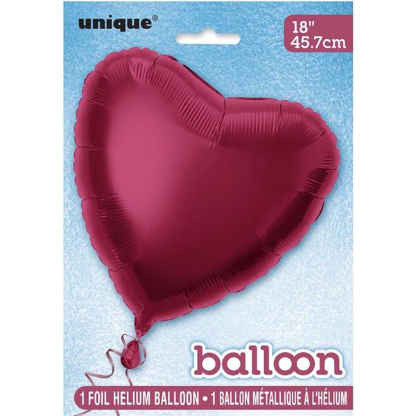 Grote foto solid heart foil balloon 18 packaged burgundy verzamelen overige verzamelingen