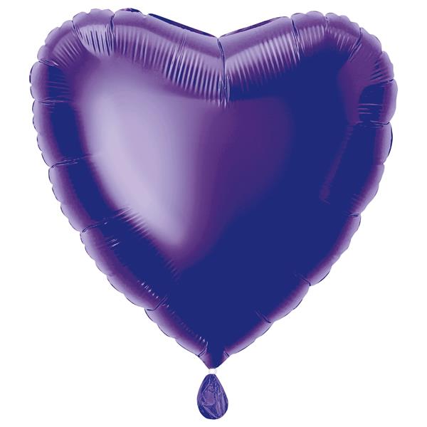 Grote foto solid heart foil balloon 18 packaged deep purple verzamelen overige verzamelingen