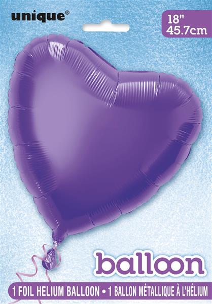 Grote foto solid heart foil balloon 18 packaged deep purple verzamelen overige verzamelingen