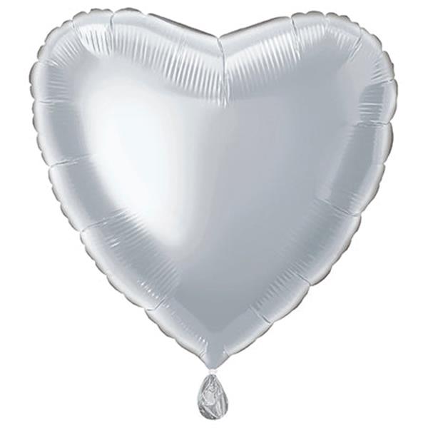 Grote foto solid heart foil balloon 18 packaged silver verzamelen overige verzamelingen