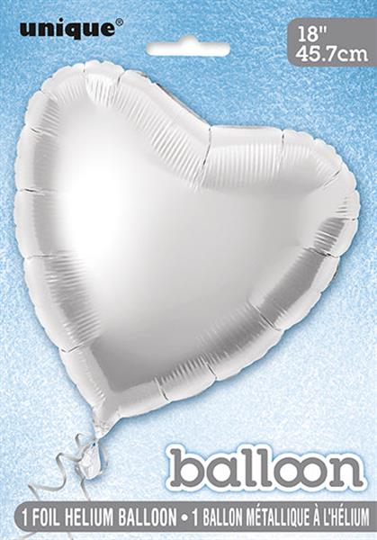 Grote foto solid heart foil balloon 18 packaged silver verzamelen overige verzamelingen