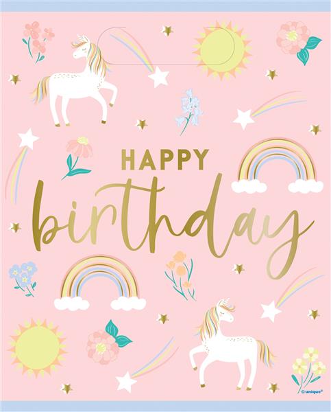 Grote foto dainty unicorn happy birthday loot bags 8ct verzamelen overige verzamelingen