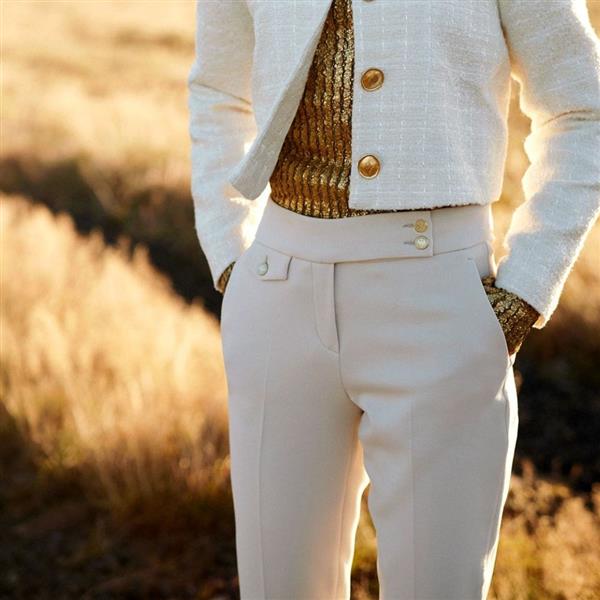 Grote foto seductive broek inez doppio ceramica ecru kleding dames spijkerbroeken en jeans