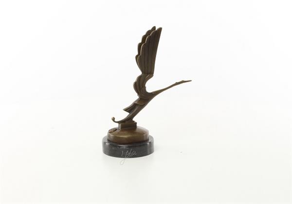 Grote foto een bronzen beeld sculptuur van een figuur van een ooievaar tuin en terras tuindecoratie