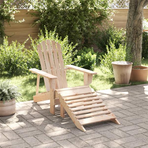 Grote foto vidaxl stoel adirondack met voetenbank massief vurenhout tuin en terras tuinmeubelen