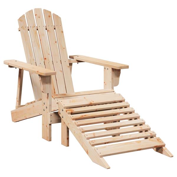 Grote foto vidaxl stoel adirondack met voetenbank massief vurenhout tuin en terras tuinmeubelen